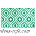 Fabbrica Home Emerald/White Ikat Memory Foam Bath Rug FBRH1037